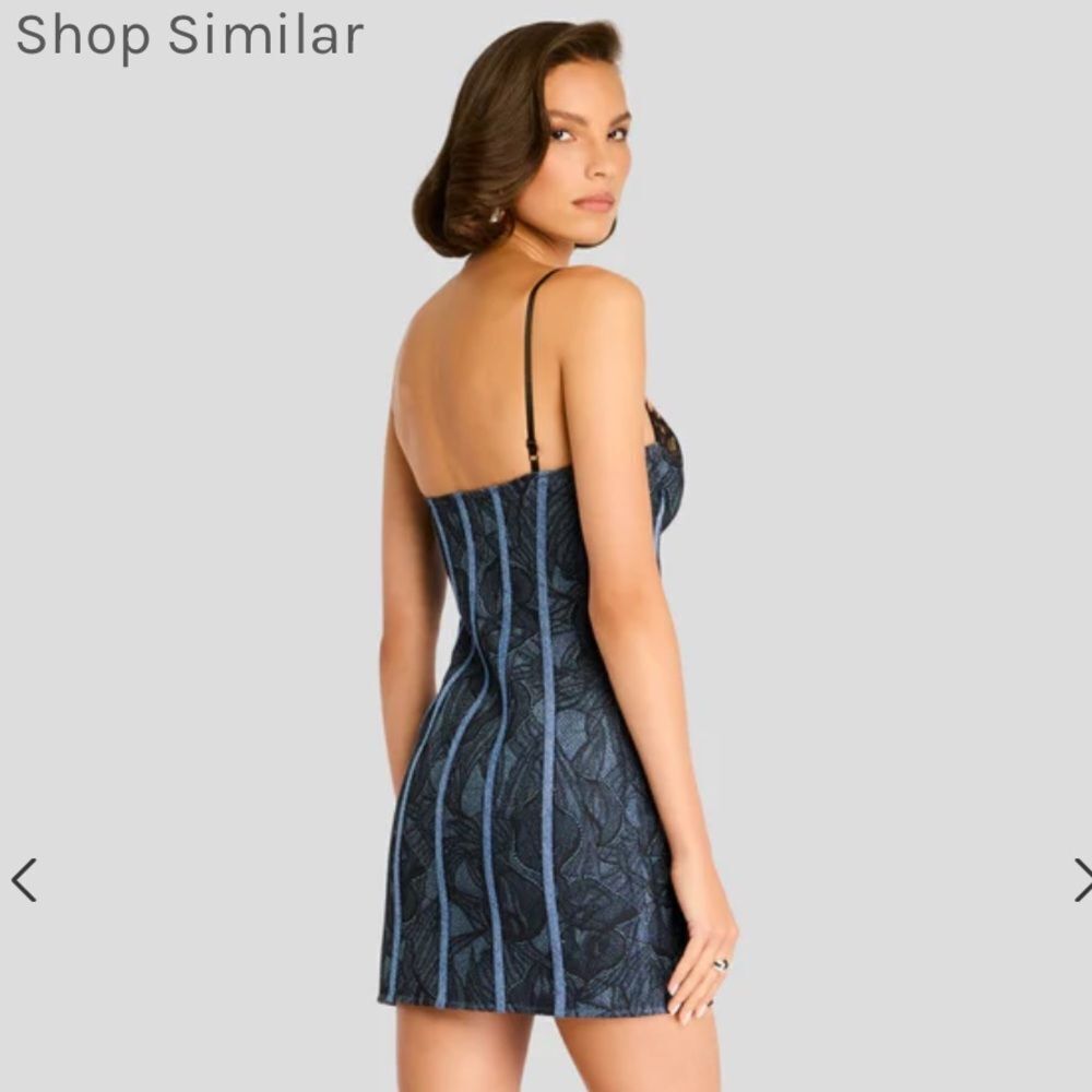 New Retrofete Trice Dress denim lace mini bustier party S $598 - Picture 3 of 14